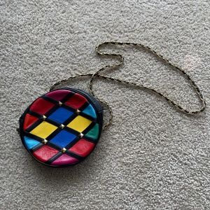 Vintage multi-color, circle crossbody